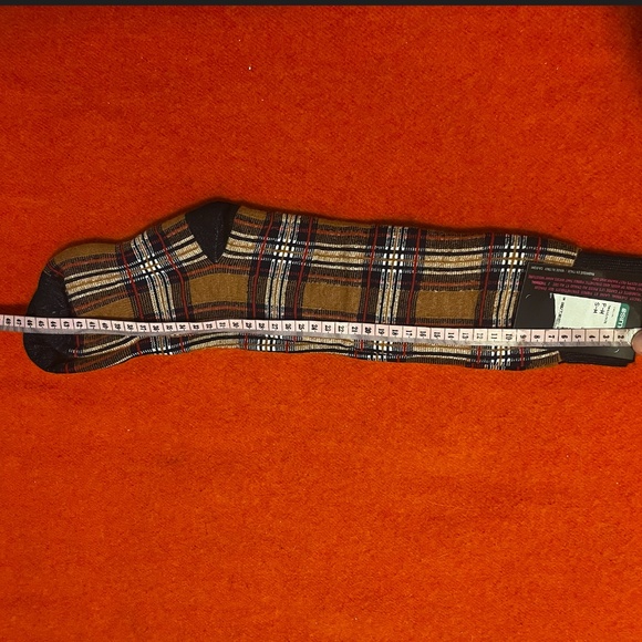 Brown check plaid jacquard merino wool blend thermal socks made in Italy NWT - Picture 7 of 8